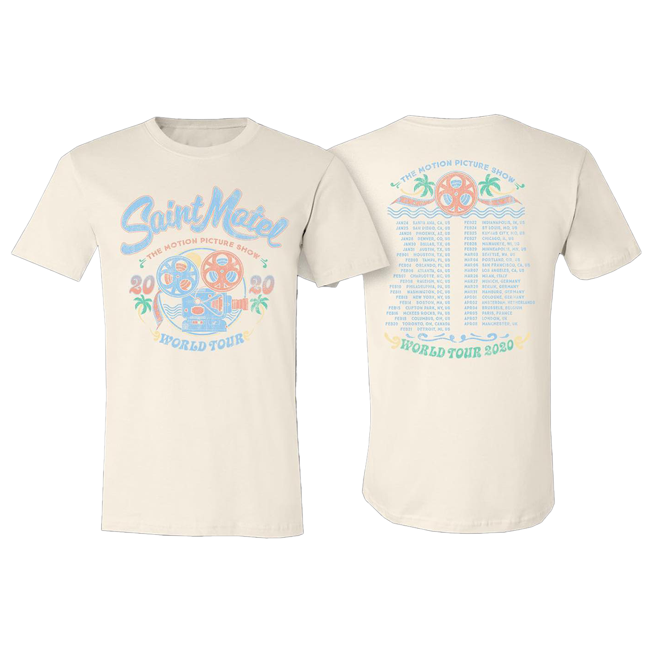 Saint Motel 2020 World Tour Tee Front and Back