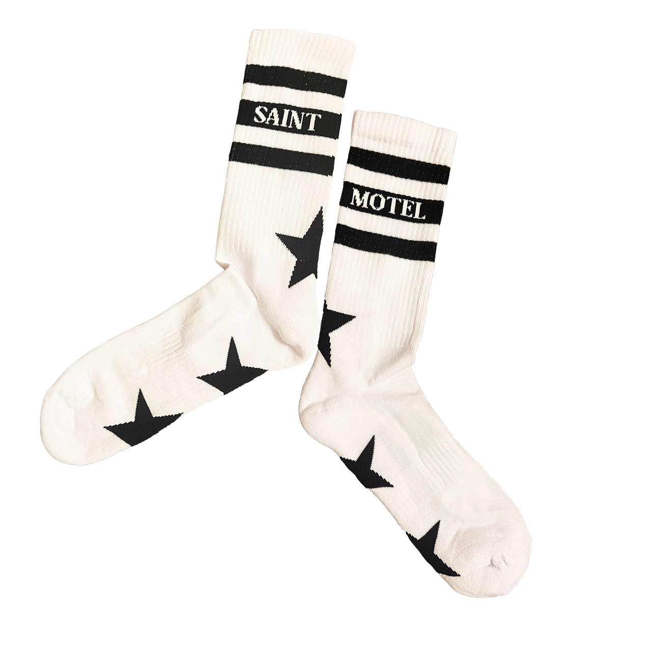 White Saint Motel Crew Socks